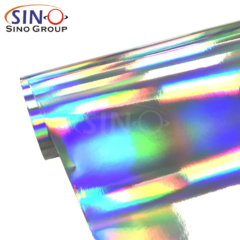Holographic adhesive gloss permanent vinyl sheet sticky vinyl silver