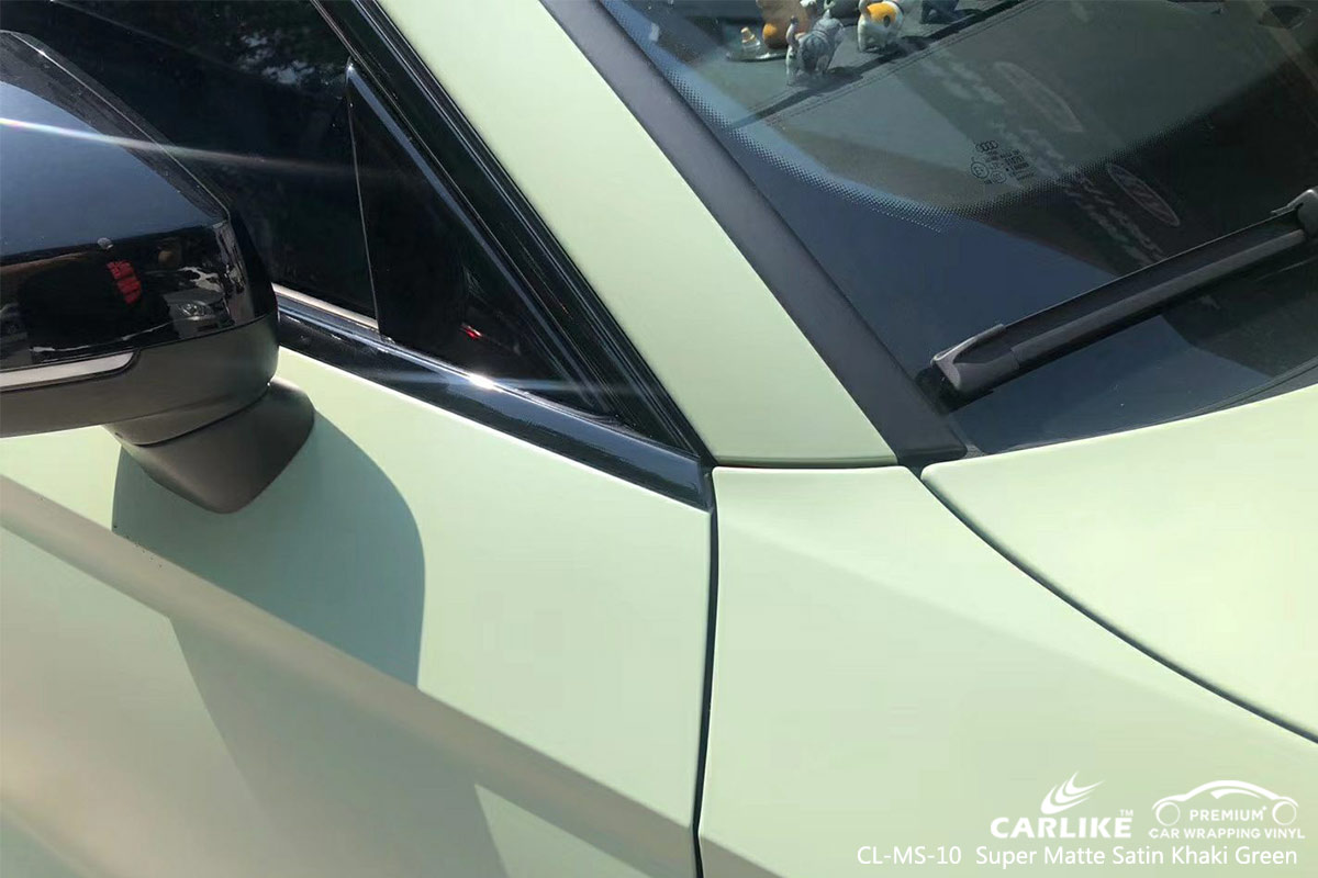 CARLIKE CL-MS-10 SUPER MATTE SATIN KHAKI GREEN VINYL FOR CAR WRAP – CARLIKE  WRAP