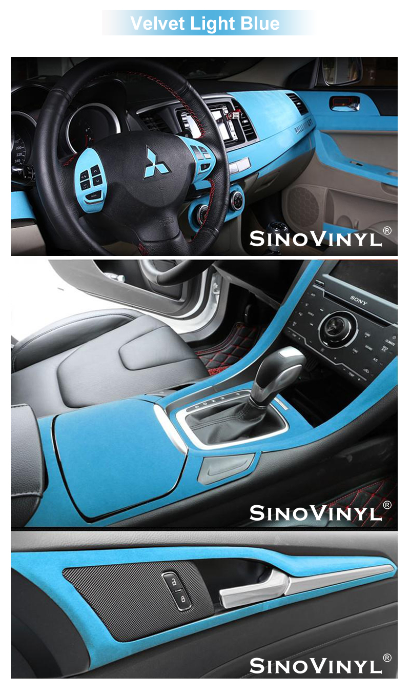 Film de vinyle de revêtement intérieur de voiture d'autocollant de tissu de  suède de velours - SINO VINYL