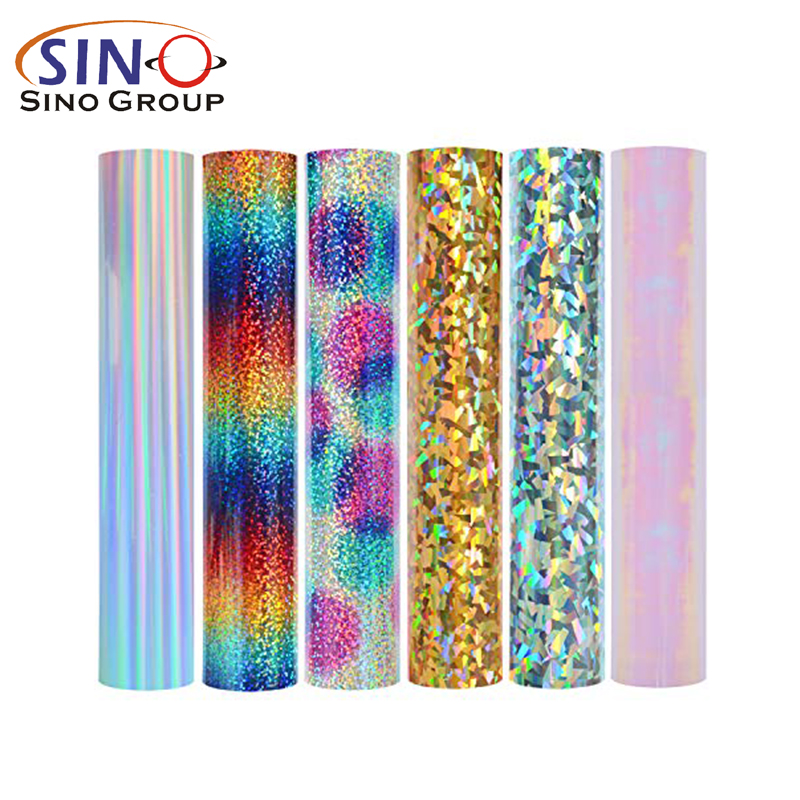 Cortador de vinilo textil de transferencia de calor colorido arcoíris  holográfico cricut - SINO VINYL