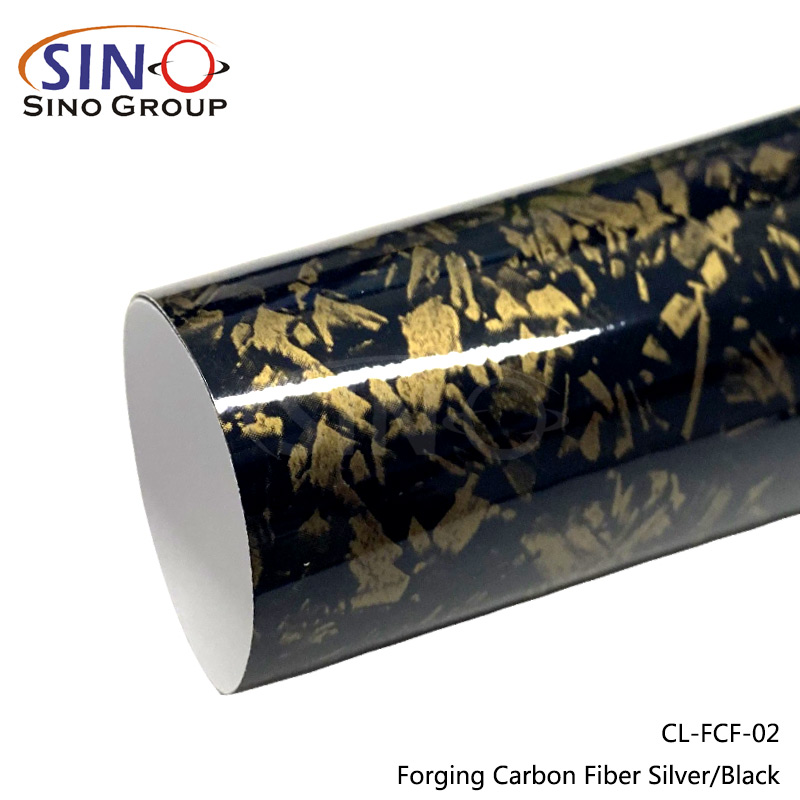 Autocollant d'emballage en vinyle en fibre de carbone forgé en fibre de  carbone forgé