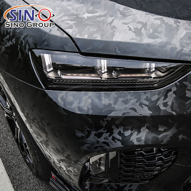 Vinilo negro de carbono de camuflaje fantasma 3D para coche - SINO VINYL