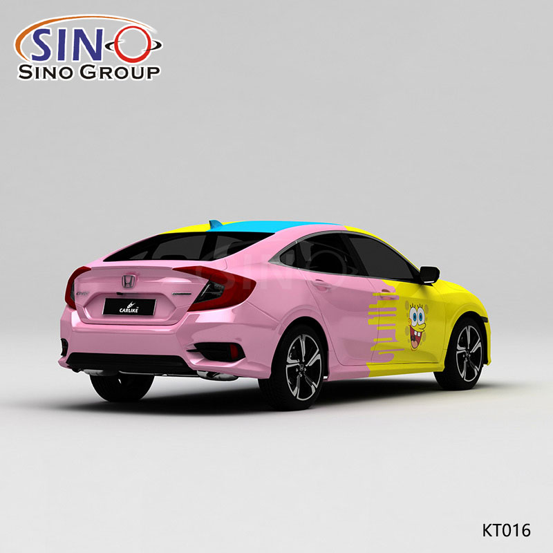 KT016 motif tricolore Doraemon SpongeBob impression haute précision  enveloppement de vinyle de voiture personnalisé - SINO VINYL